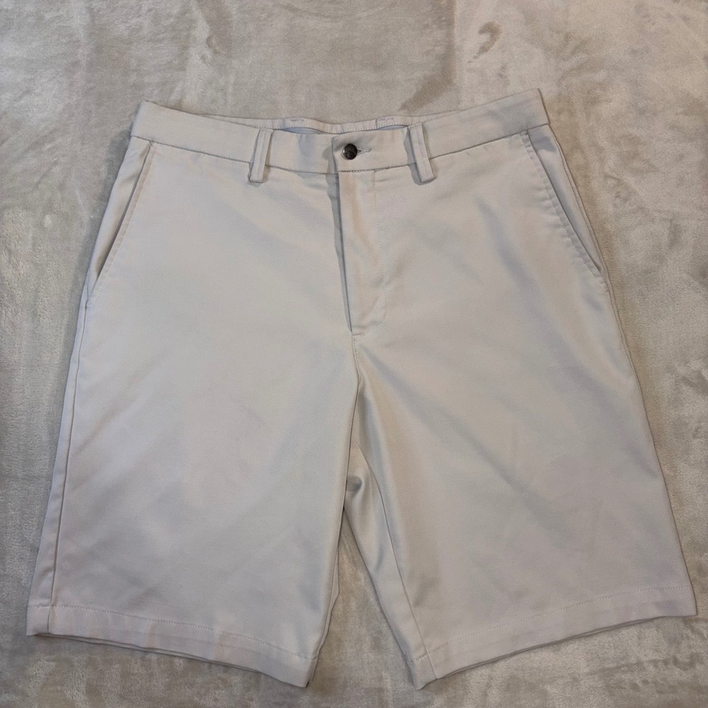 Callaway Mens Golf Shorts Light Khaki Beige Flat Front Performance Size 32